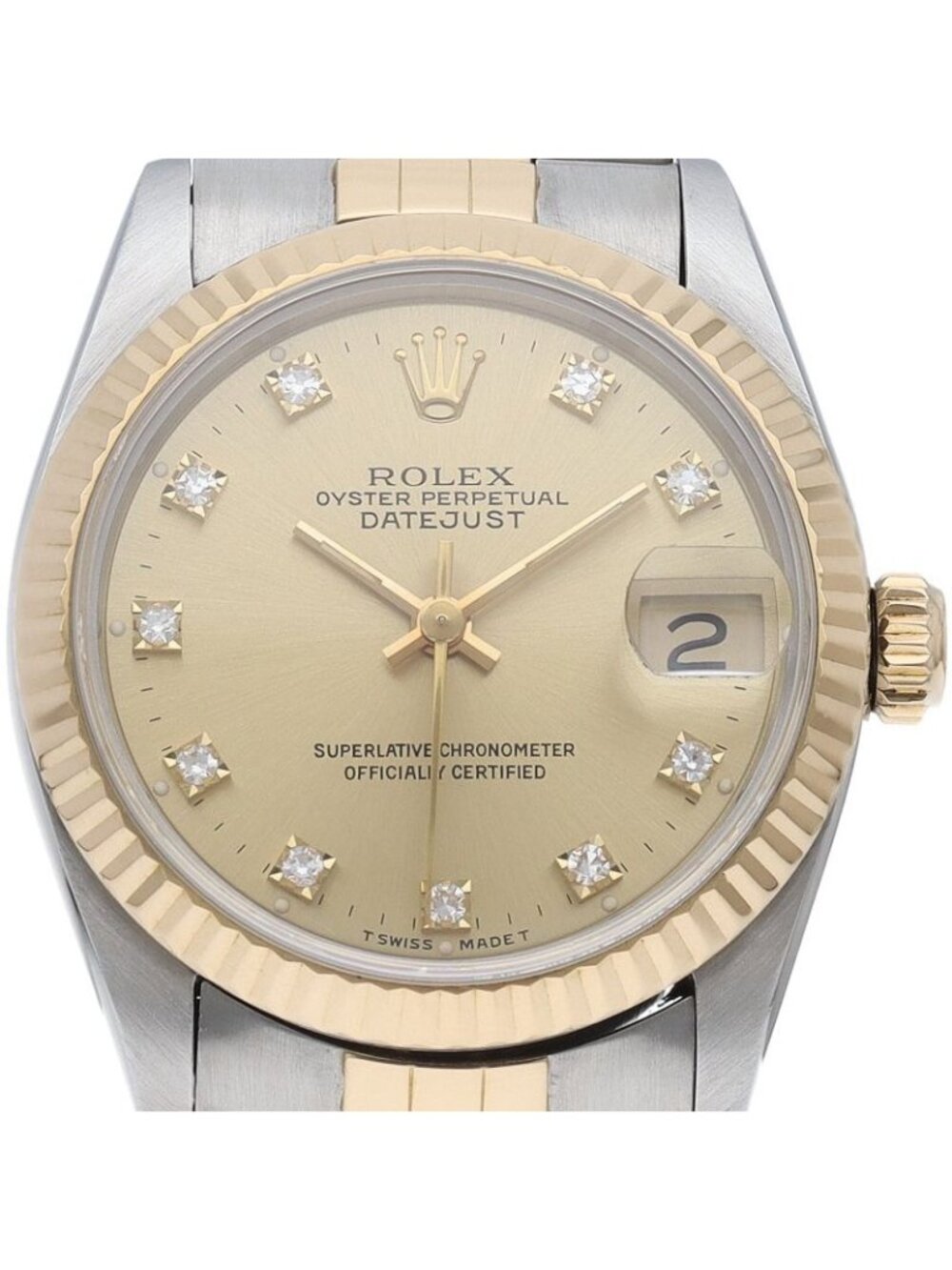 Rolex Datejust Boys' Watch Diamond 18k Yellow Gold SS Champagne